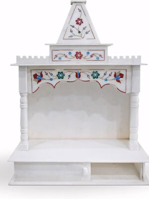 Designed White Marble Mandir