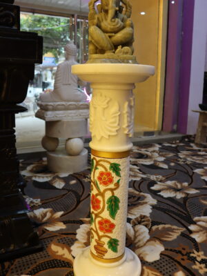Designer White Marble Pillar
