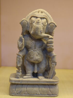 Natural Grey Sandstone Lord Ganesh idol