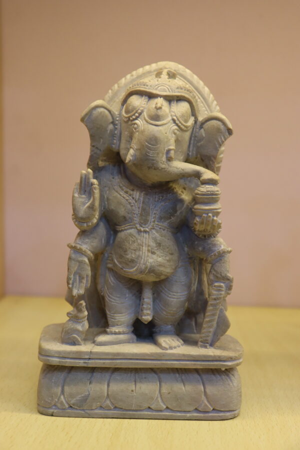 IMG_8671 Natural Grey Sandstone Lord Ganesh idol