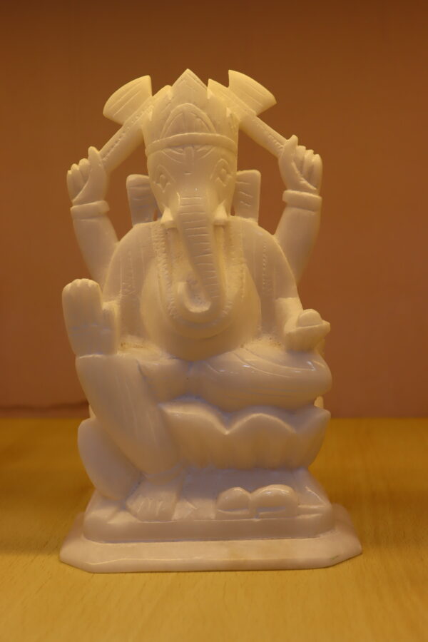 IMG_8674 pristine white Sandstone Lord Ganesh idol