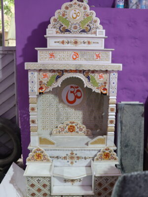 Designed White Marble Mandir