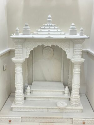 Designed White Marble Mandir