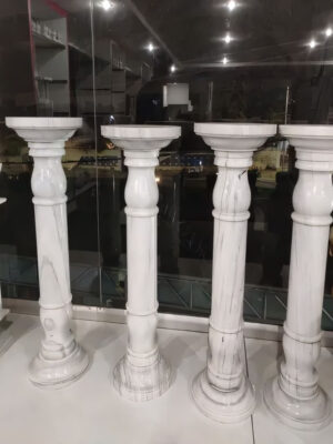 Designer White Marble Pillar